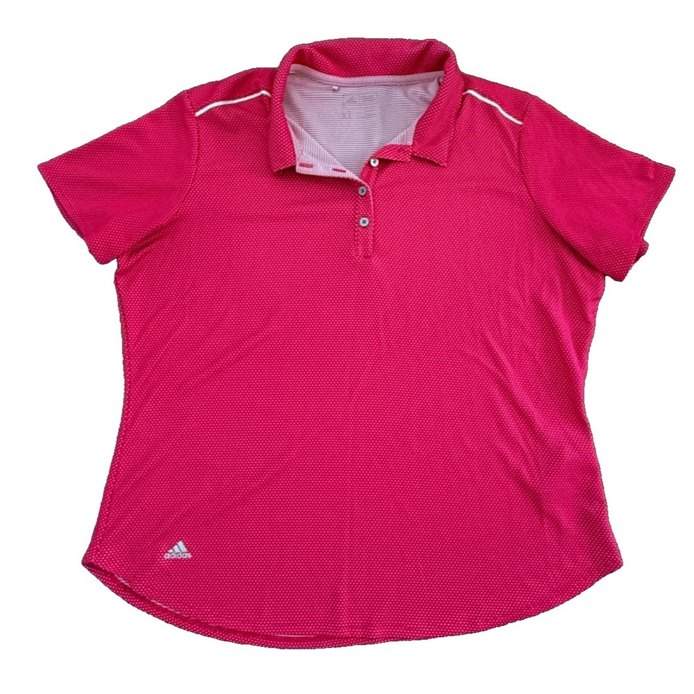 Adidas Golf Pink Performance Polo Shirt Women XL Athletic Short Sleeve Golf Top